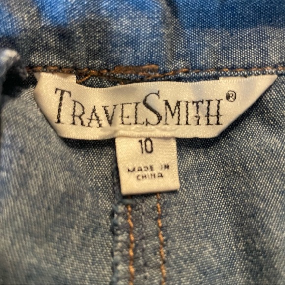 Travel Smith women’s blue cargo pants w zip back pockets 4 front pockets size 10 - Picture 7 of 8